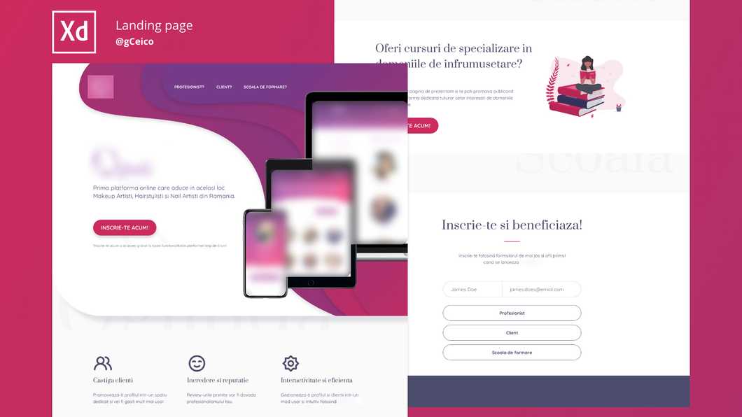 App landing page